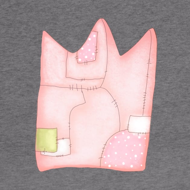 Pink Patched Crown for Princess by PeachAndPatches